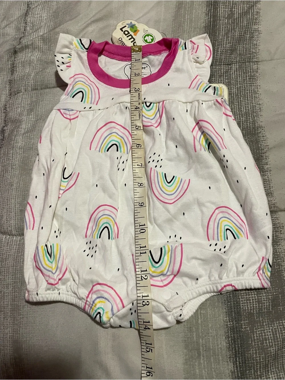 Lamaze Pink Heart Romper & White Rainbow Romper Pair